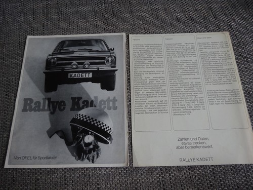 Opel kadett rallye prospekt - rallye,